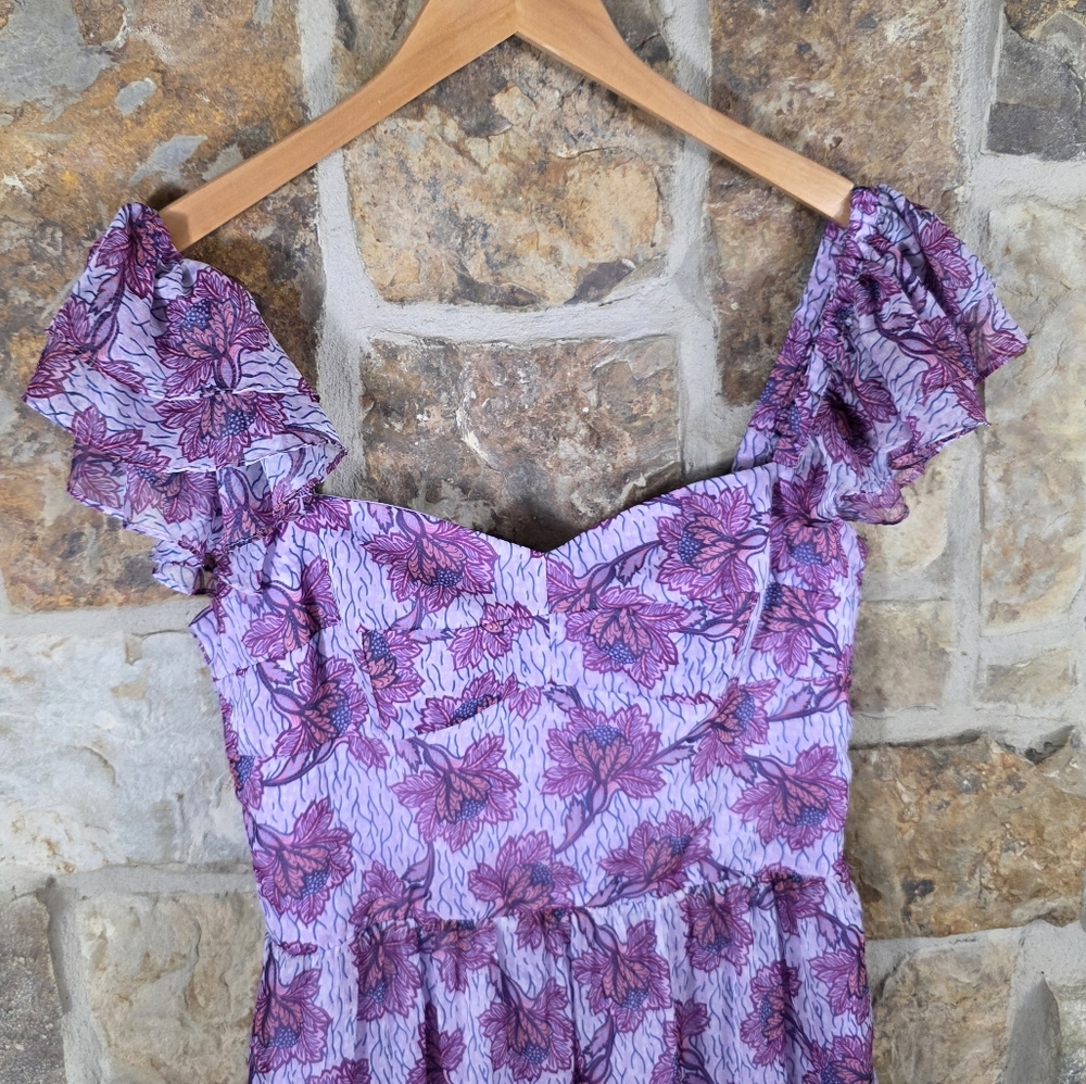 NEW Amanda Uprichard Francia Floral Dress In Porsena - Picture 3 of 8